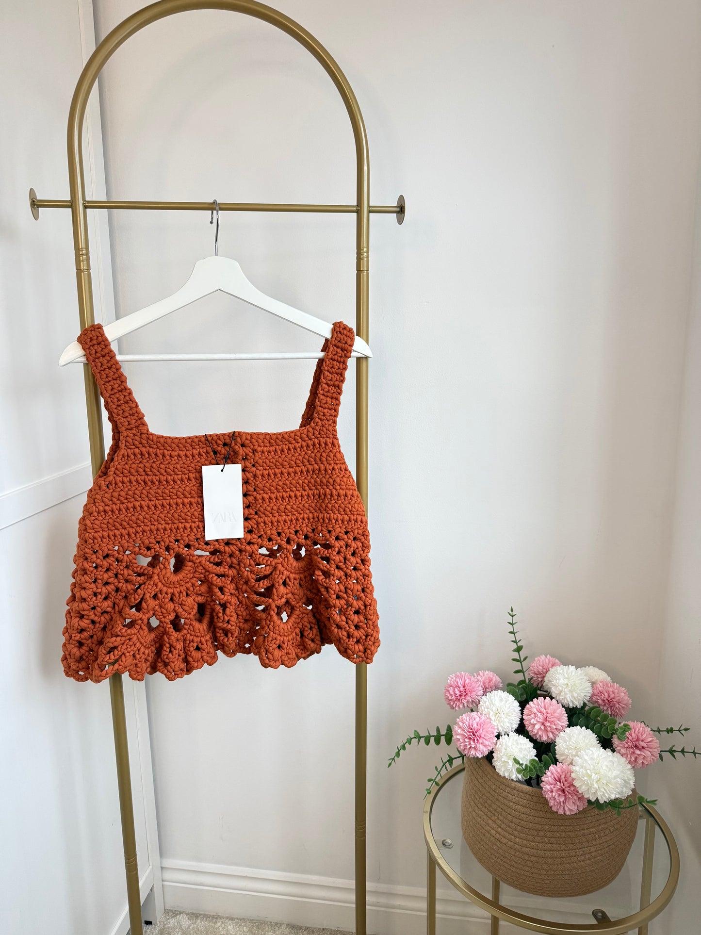 Zara Orange Chunky Knit Top 0021/020