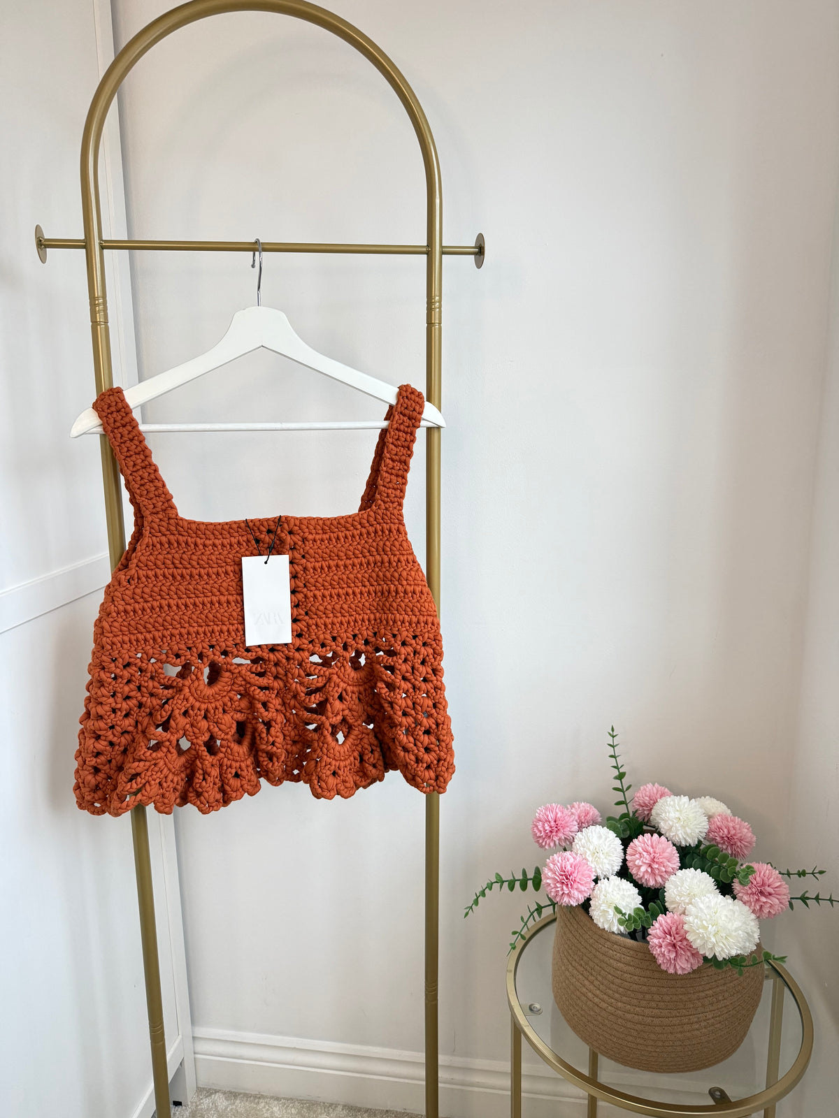 Zara Orange Chunky Knit Top 0021/020