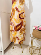 Printed Crochet Sleeveless Midi Dress