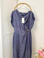 Zara blue short sleeves midi dress 3720/787
