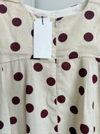 Beige Polka Dot Midi Dress