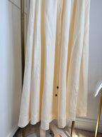Cream Linen Sleeveless Midi Dress