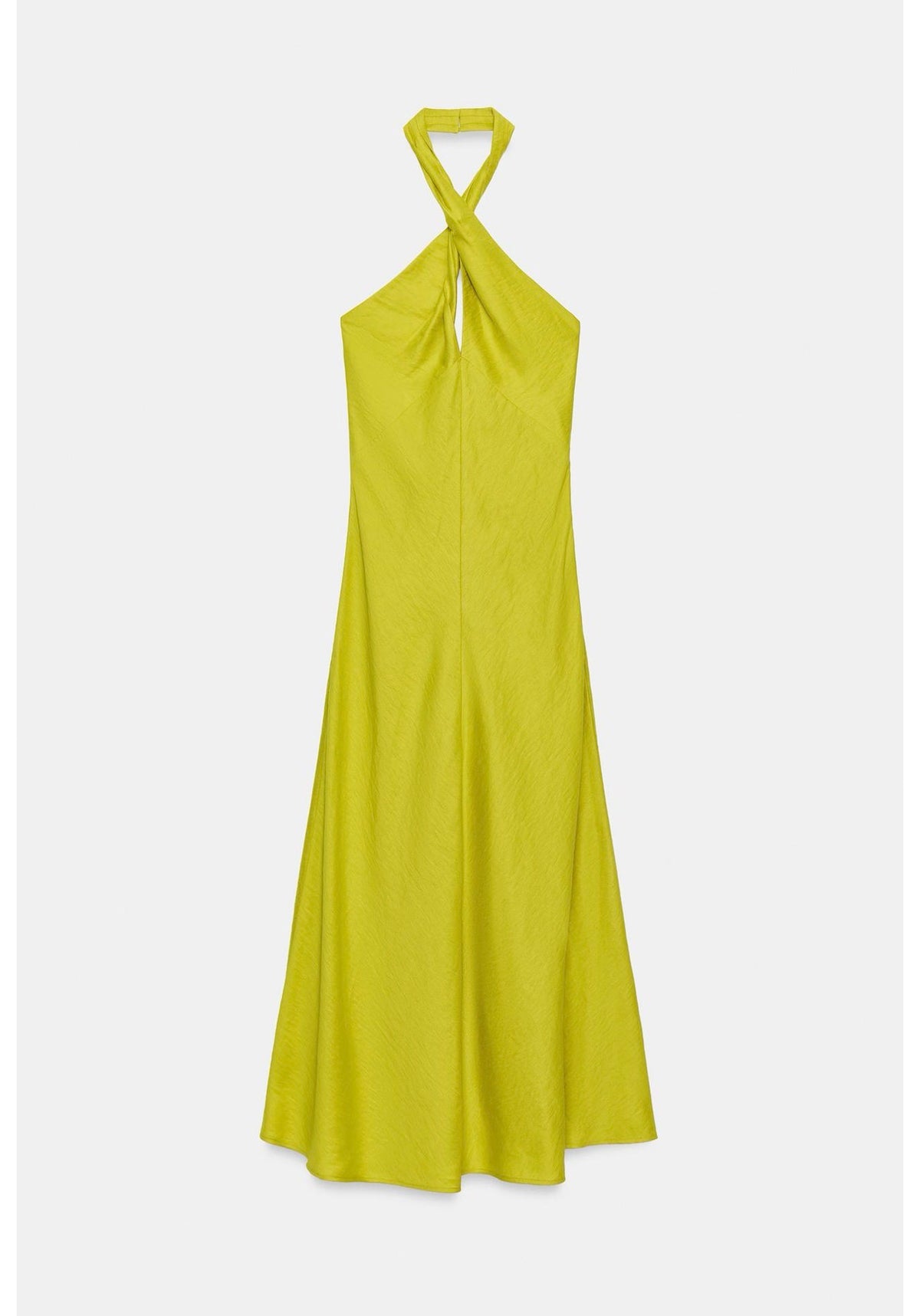 Lime Halter Neck Midi Dress