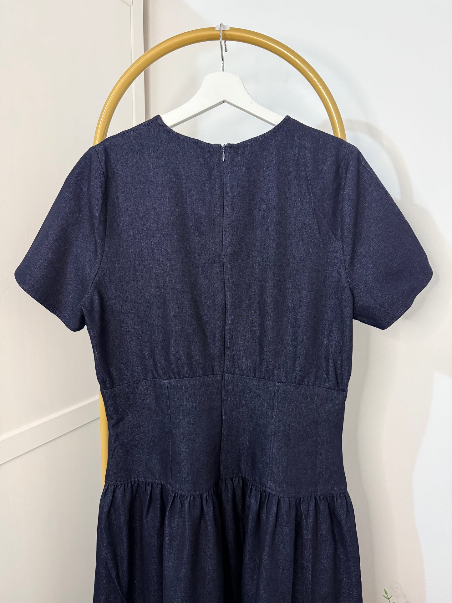 Zara blue denim midi dress