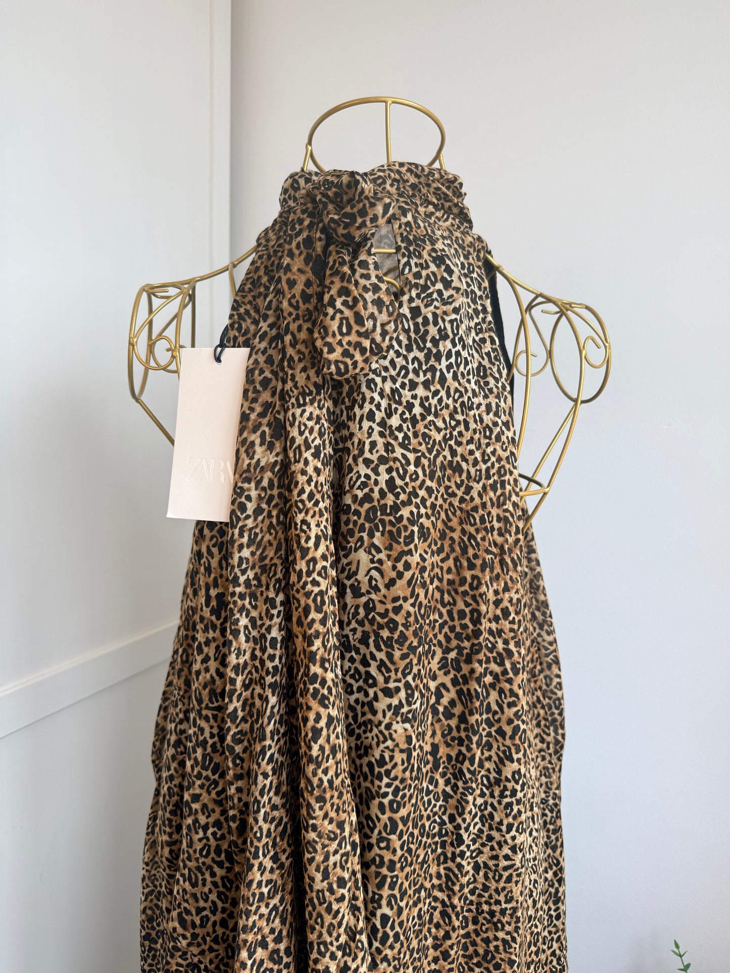 Zara Animal Print Asymmetric Halter Dress  8753/008