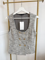 Zara Black Tweed Waistcoat 5644/103