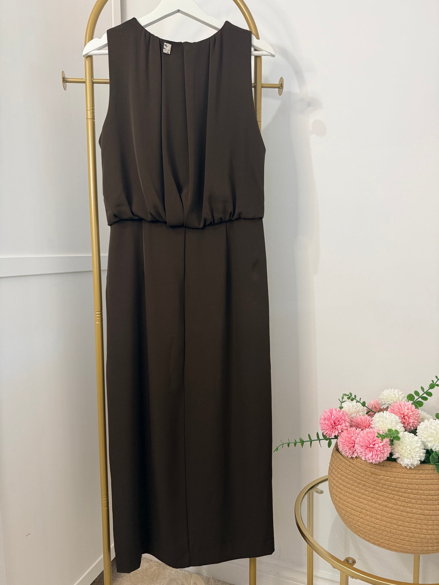 Zara brown Sleeveless Midi dress 7969/232