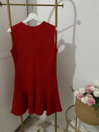 Zara tweed red sleeveless mini dress 5584/189