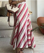 Zara Striped Asymmetric Midi Skirt 4437/243