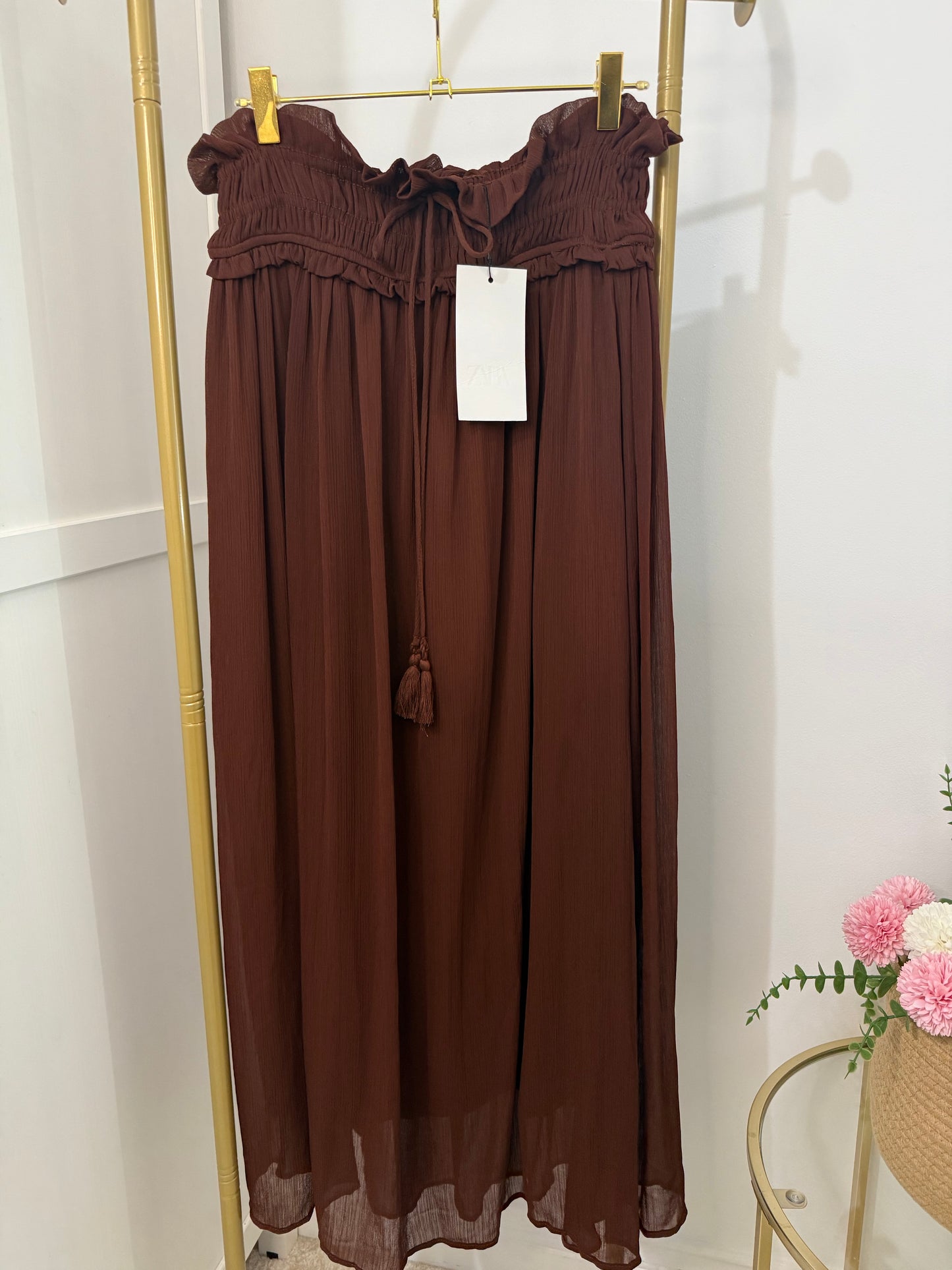 Zara brown midi skirt 5029/078
