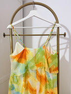 Printed Sleeveless Ruffle Midi Dress