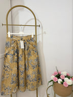 Zara Beige Printed Midi Skirt 8293/020