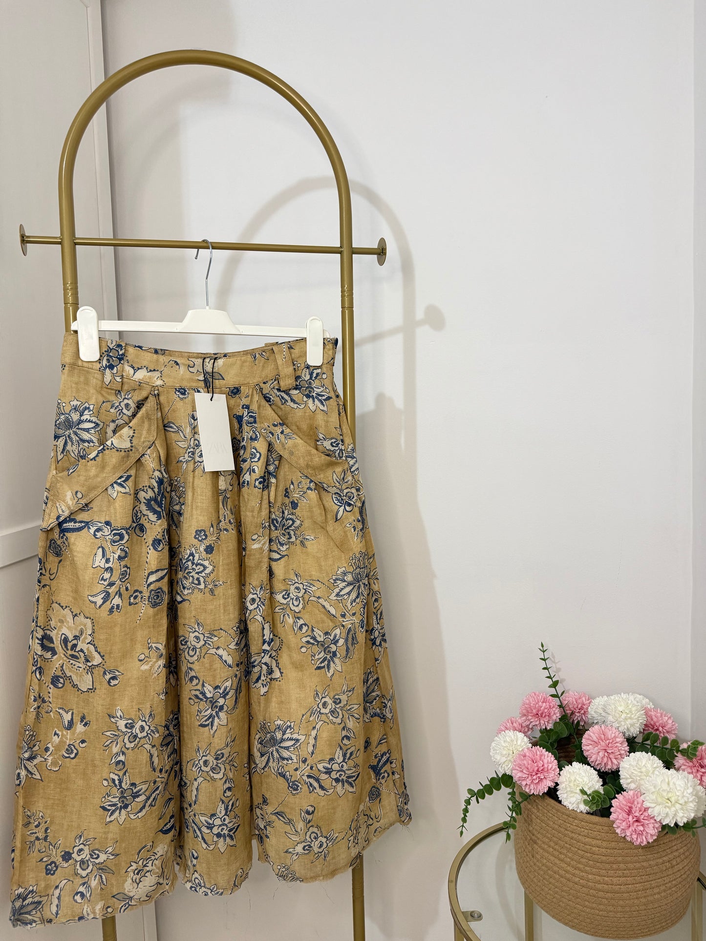 Zara Printed Midi Skirt