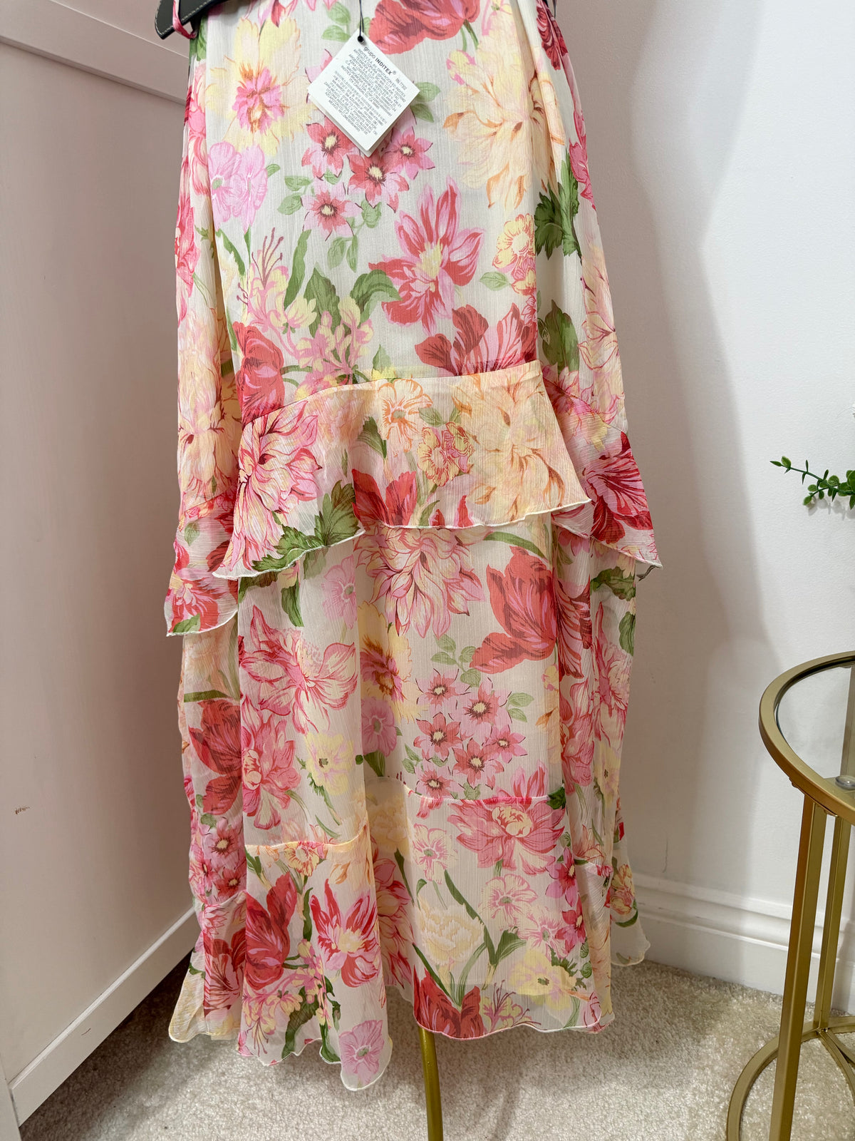 Zara floral belted midi dress 3713/359