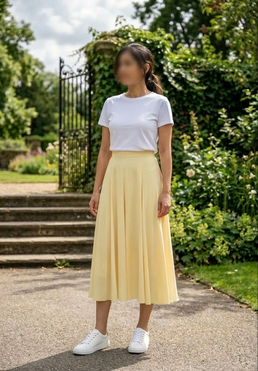 Zara Yellow Midi Skirt