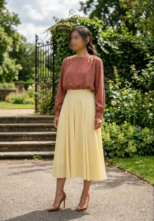 Zara Yellow Midi Skirt