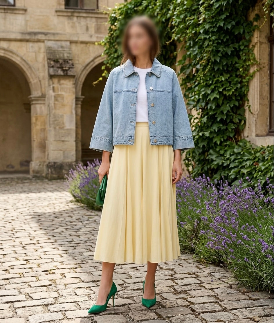 Zara Yellow Midi Skirt
