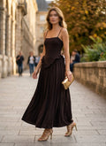 Brown Sleeveless Maxi Dress