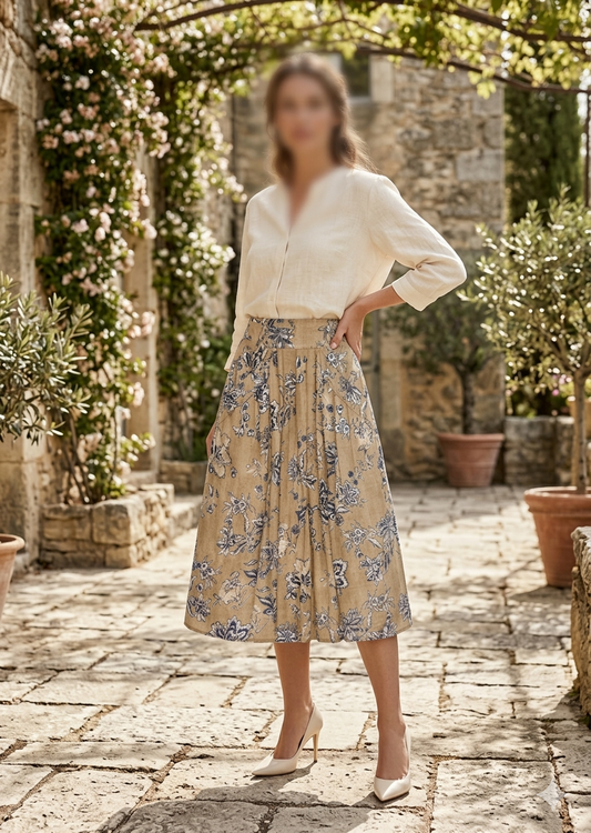 Zara Printed Midi Skirt